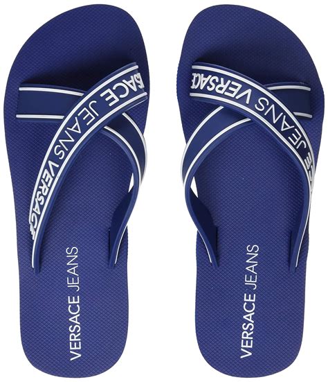 versace flip flops blue